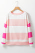 Colorblock Striped Drop Shoulder Long Sleeve Top